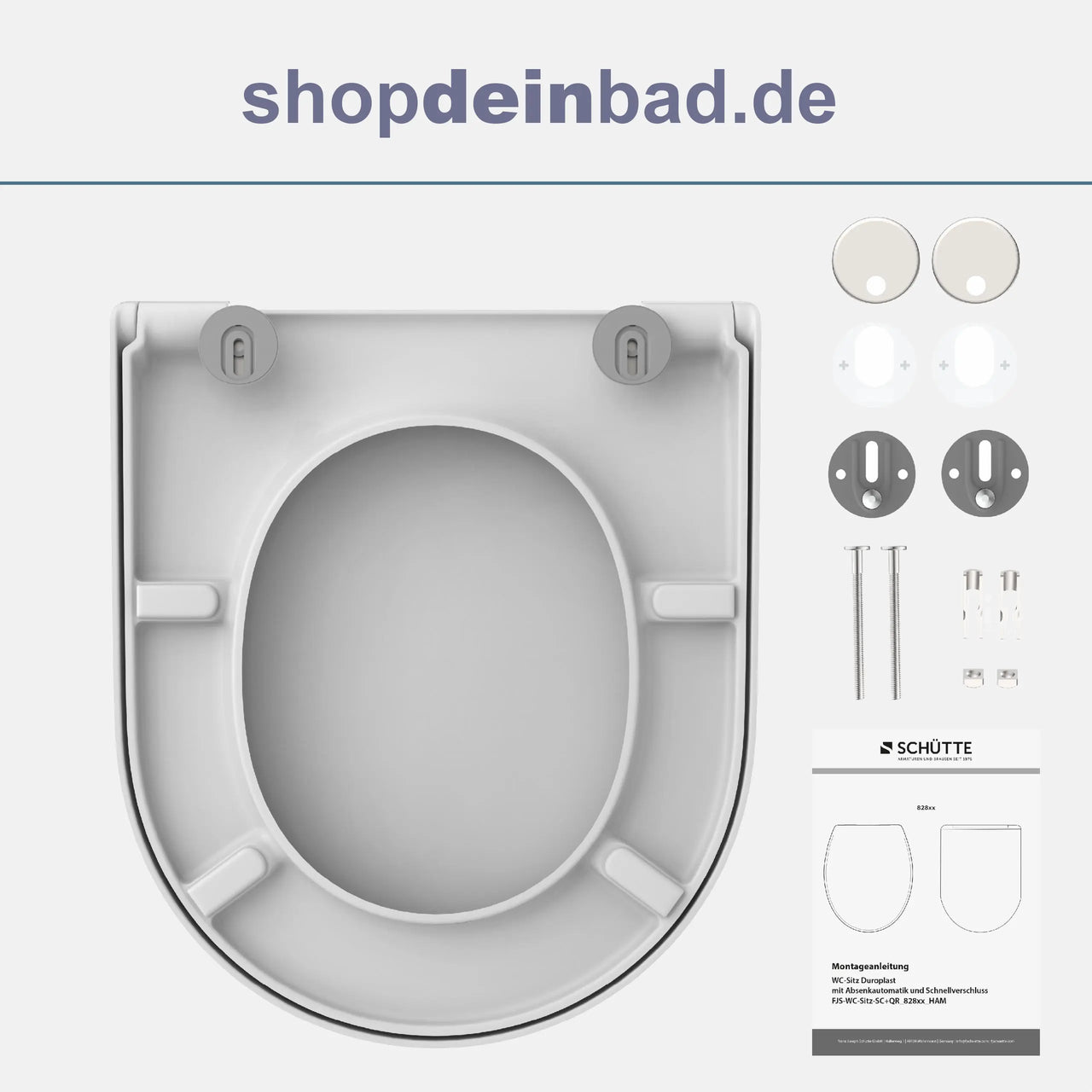 WC-Sitz, D-Form, PRO 8, weiß mit Absenkautomatik und Schnellverschluss