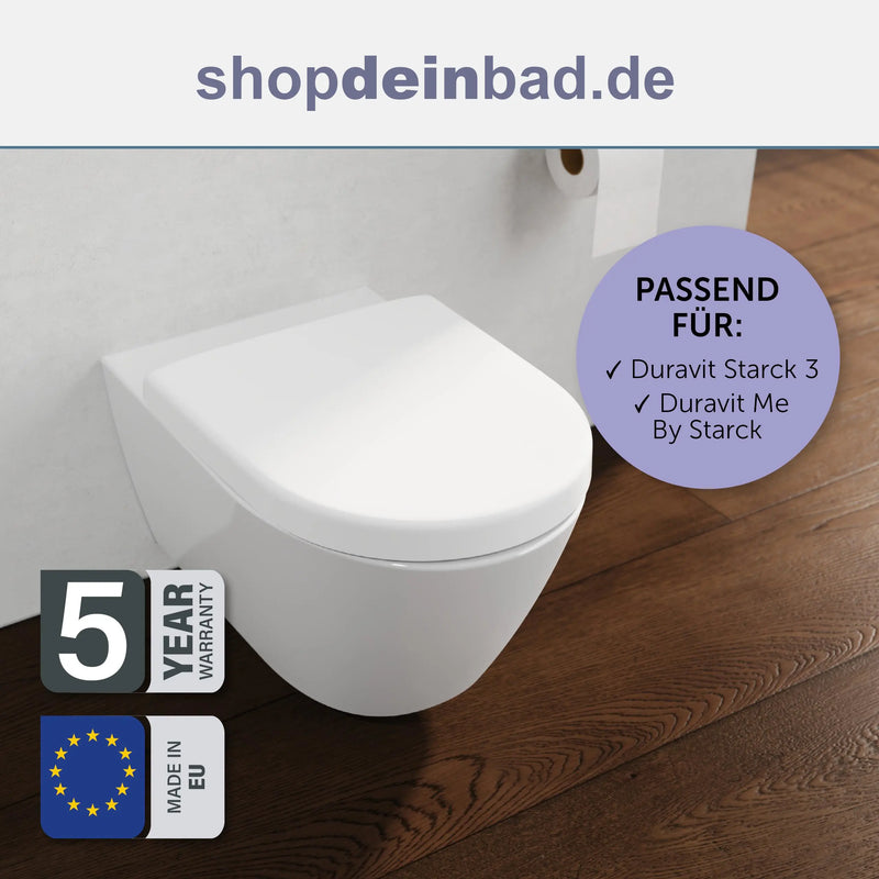 WC-Sitz, D-Form, PRO 8, weiß mit Absenkautomatik und Schnellverschluss