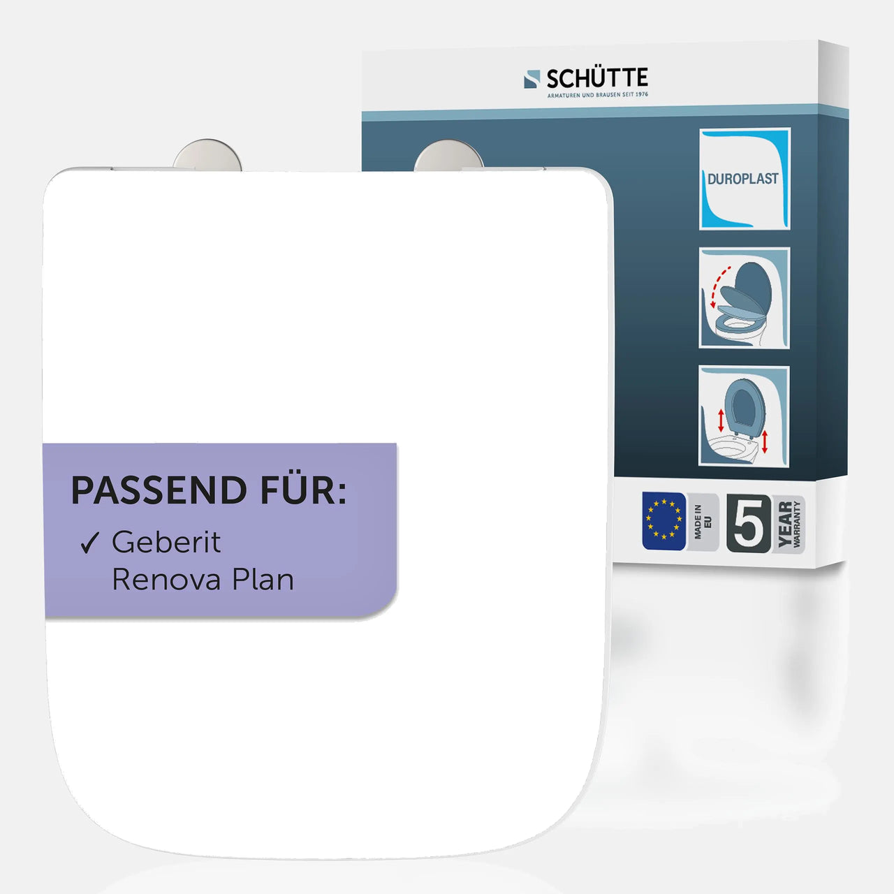 WC-Sitz, D-Form, PRO 4, weiß mit Absenkautomatik und Schnellverschluss