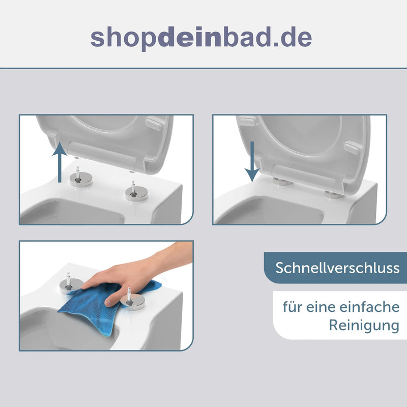 WC-Sitz, D-Form, PRO 4, weiß mit Absenkautomatik und Schnellverschluss