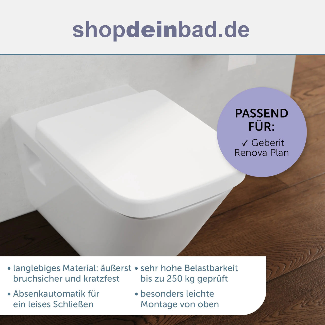 WC-Sitz, D-Form, PRO 4, weiß mit Absenkautomatik und Schnellverschluss