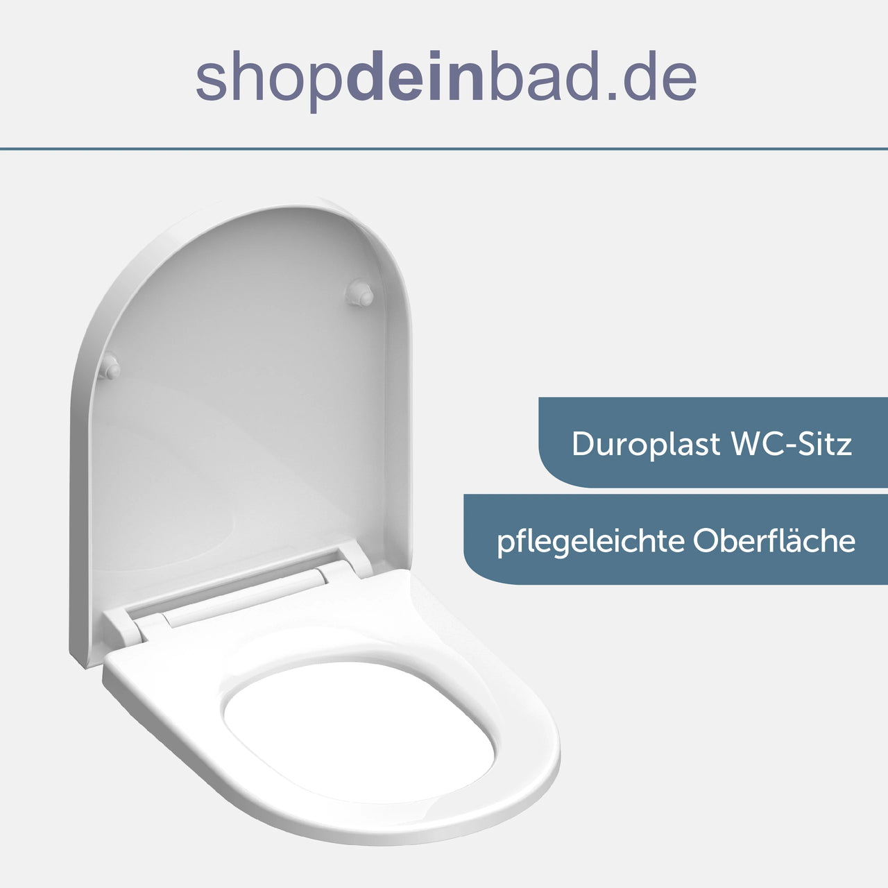 WC-Sitz D-Form weiß mit Absenkautomatik und Schnellverschluss