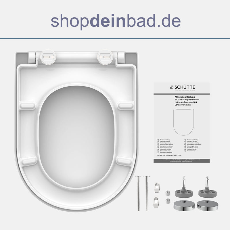 WC-Sitz D-Form weiß mit Absenkautomatik und Schnellverschluss