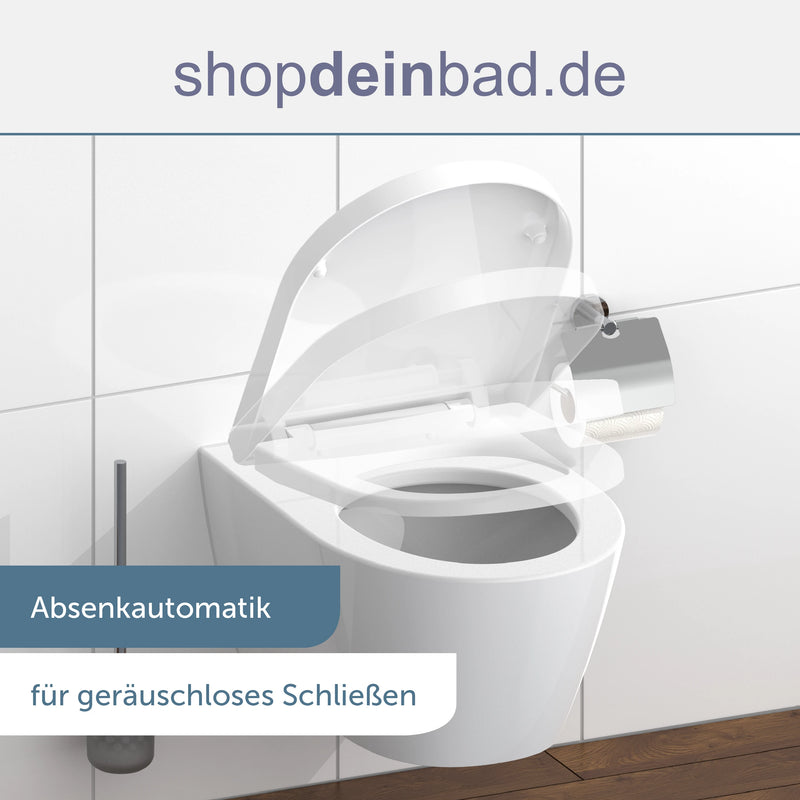 WC-Sitz D-Form weiß mit Absenkautomatik und Schnellverschluss