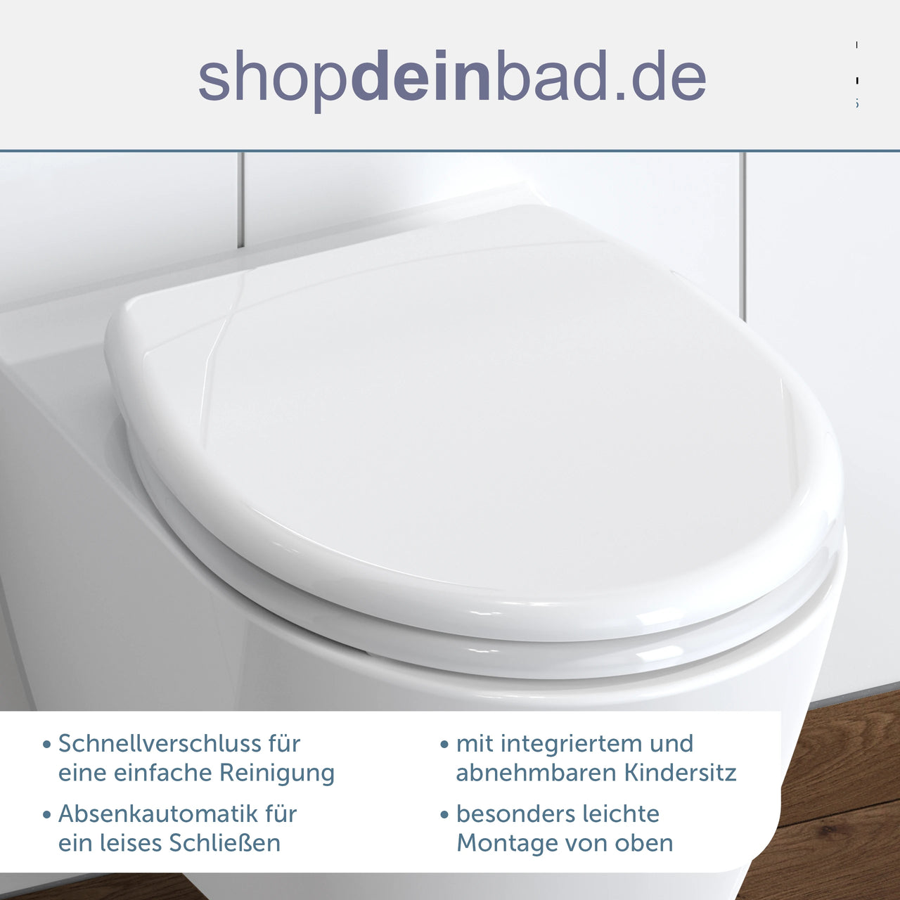 WC-Sitz FAMILY weiß mit Absenkautomatik und Schnellverschluss