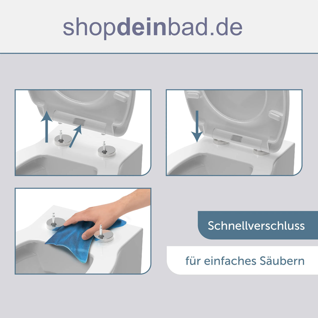 WC-Sitz weiß mit LED Nachtlicht, Absenkautomatik und Schnellverschluss