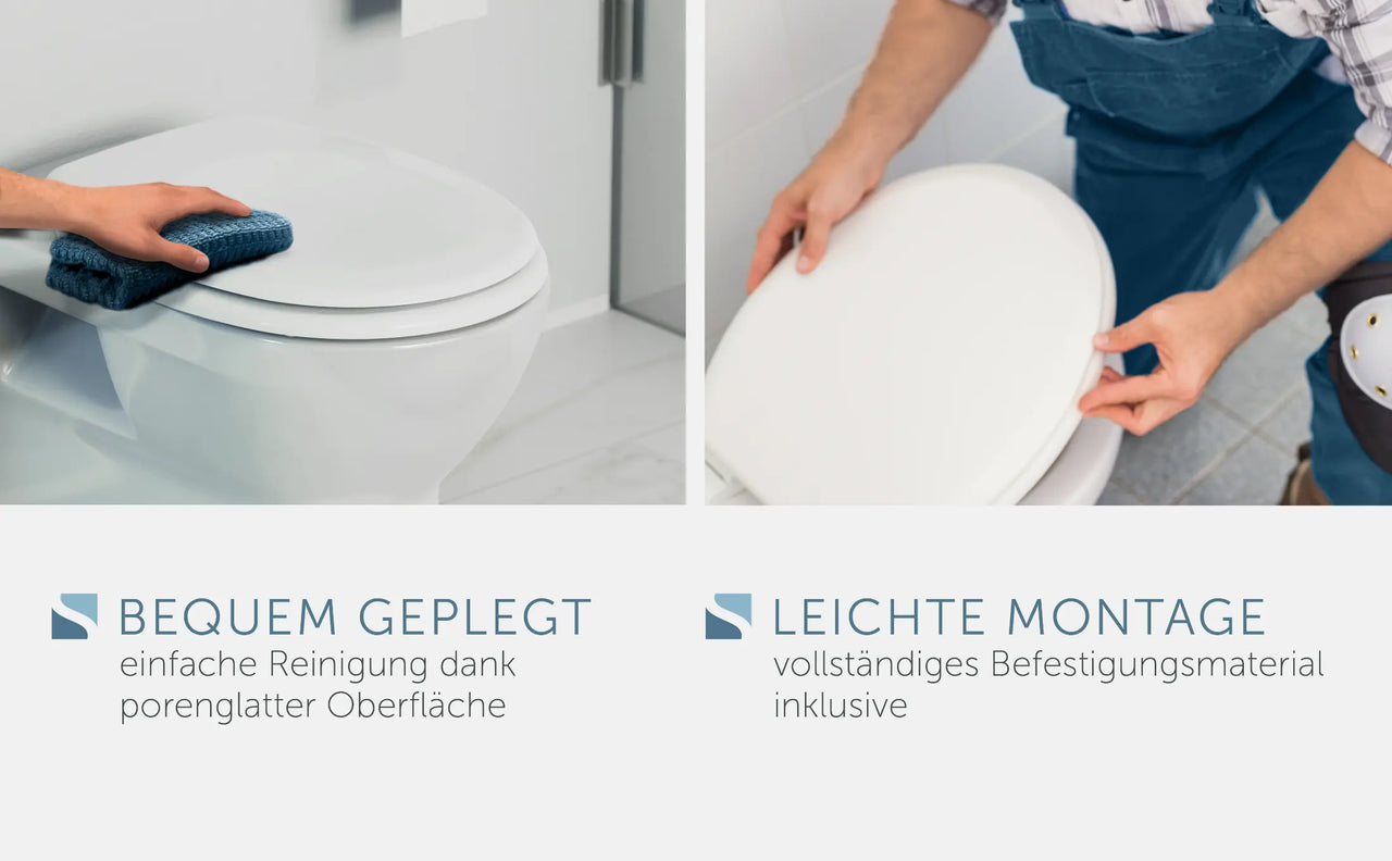 Holz WC-Sitz weiß mit Absenkautomatik