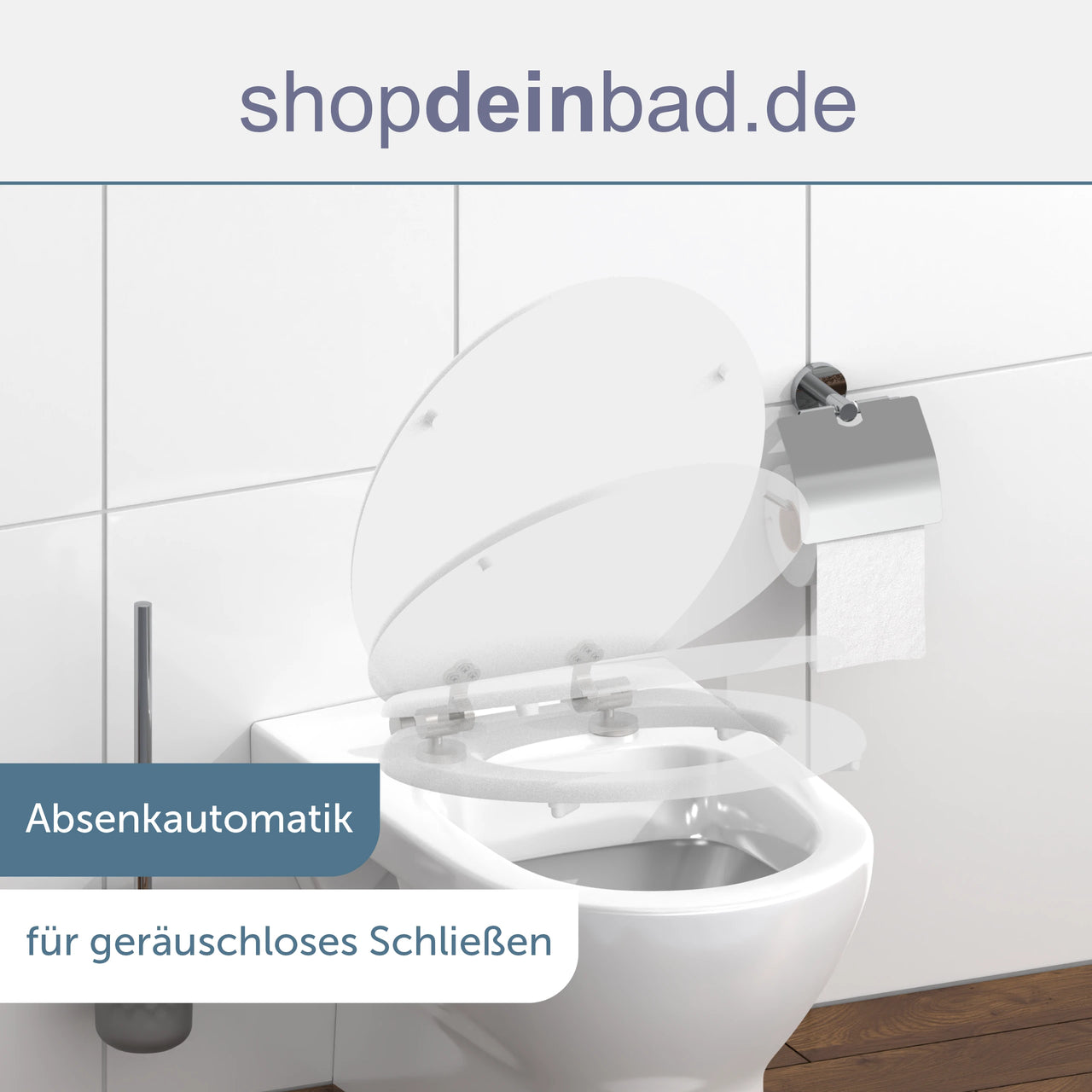 Holz WC-Sitz weiß mit Absenkautomatik
