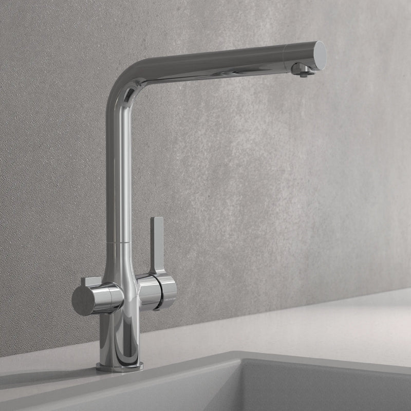 AQUASTAR PRO Trinkwasser-Spültischarmatur, Chrom, mit Filtersystem