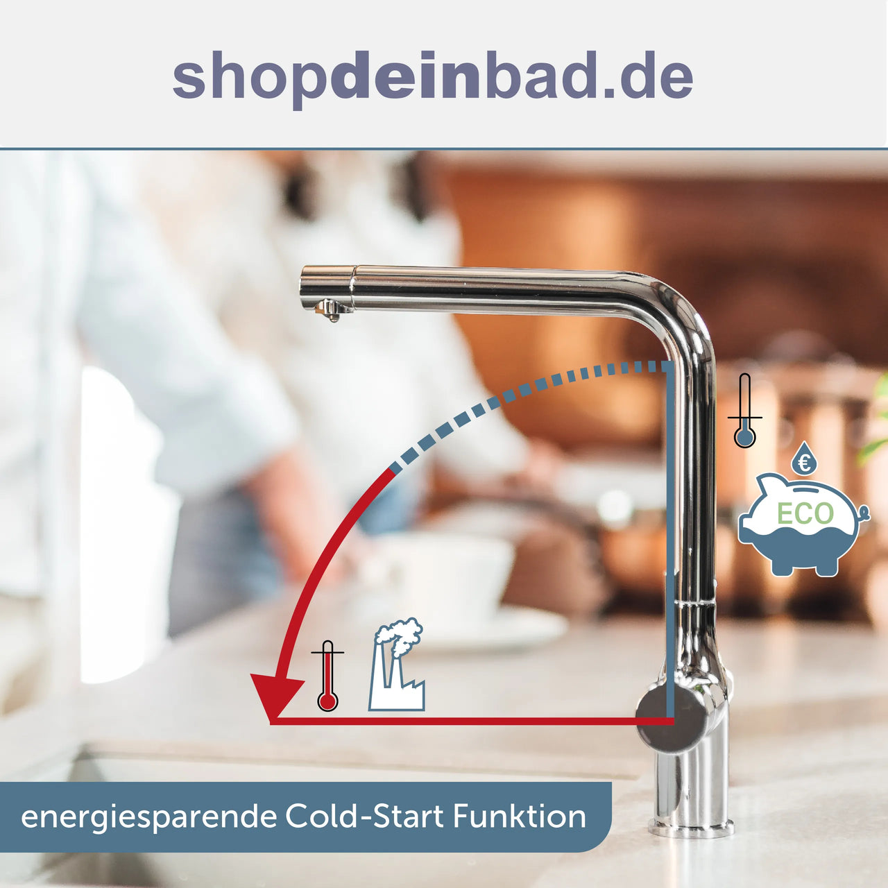 AQUASTAR PRO Trinkwasser-Spültischarmatur, Chrom, mit Filtersystem