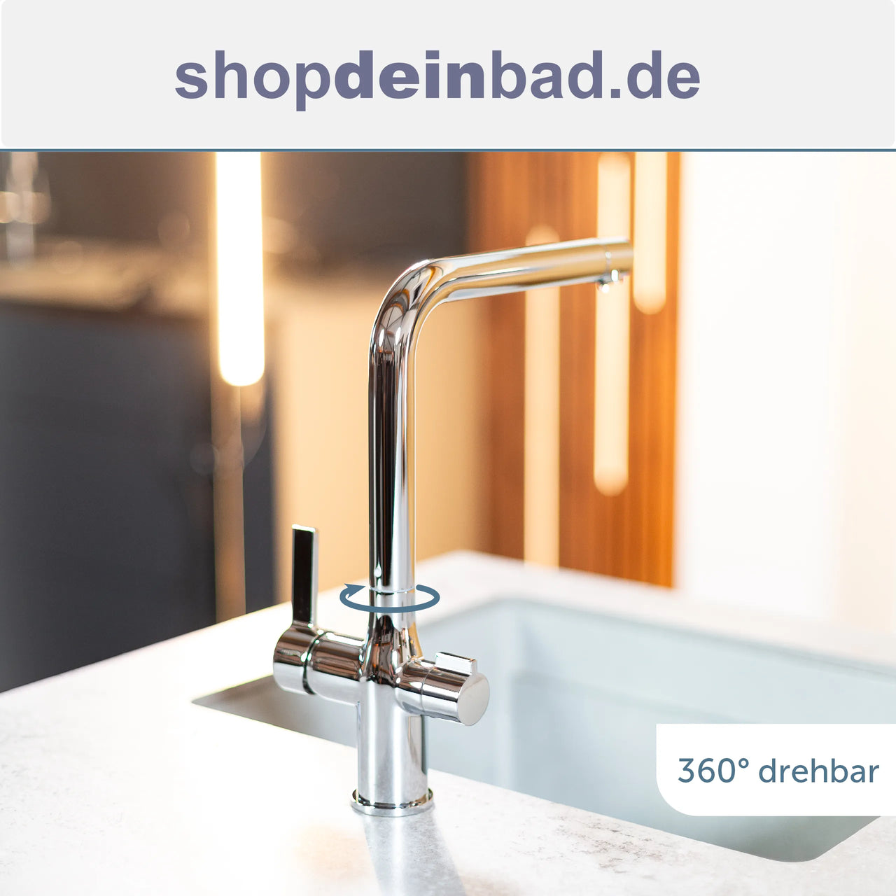 AQUASTAR PRO Trinkwasser-Spültischarmatur, Chrom, mit Filtersystem