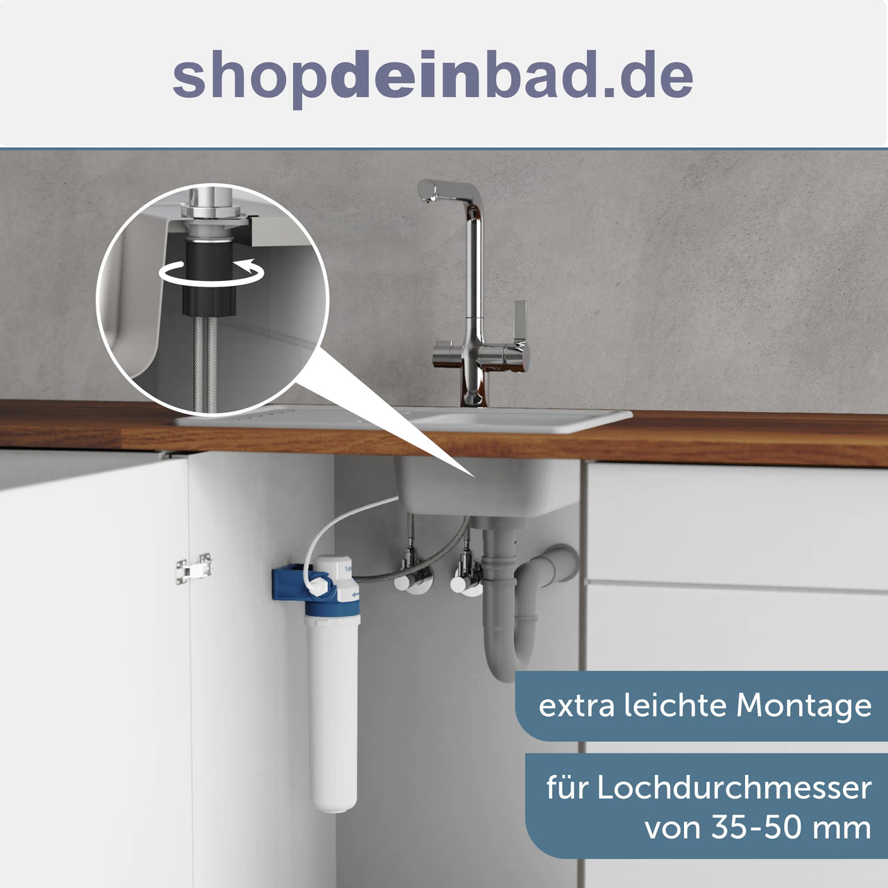 AQUASTAR PRO Trinkwasser-Spültischarmatur, Chrom, mit Filtersystem