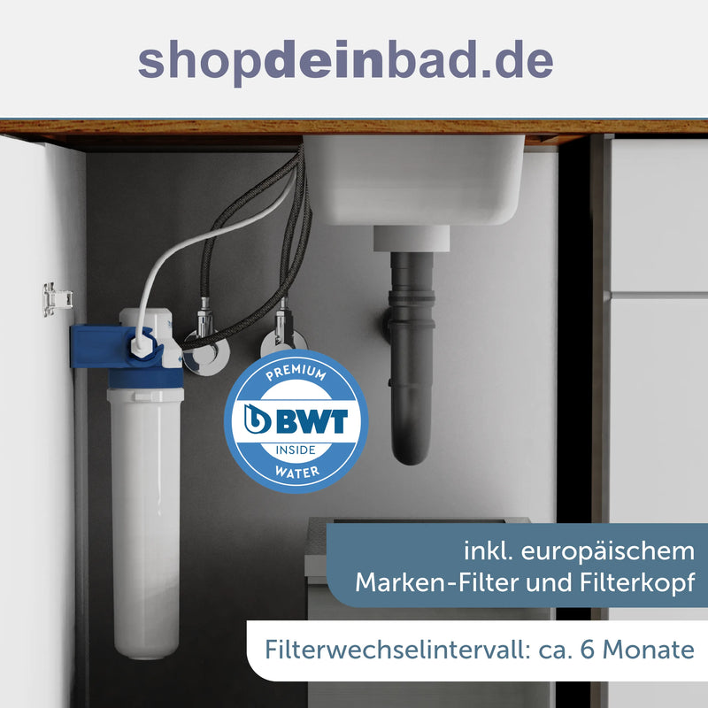 AQUASTAR PRO Trinkwasser-Spültischarmatur, Chrom, mit Filtersystem