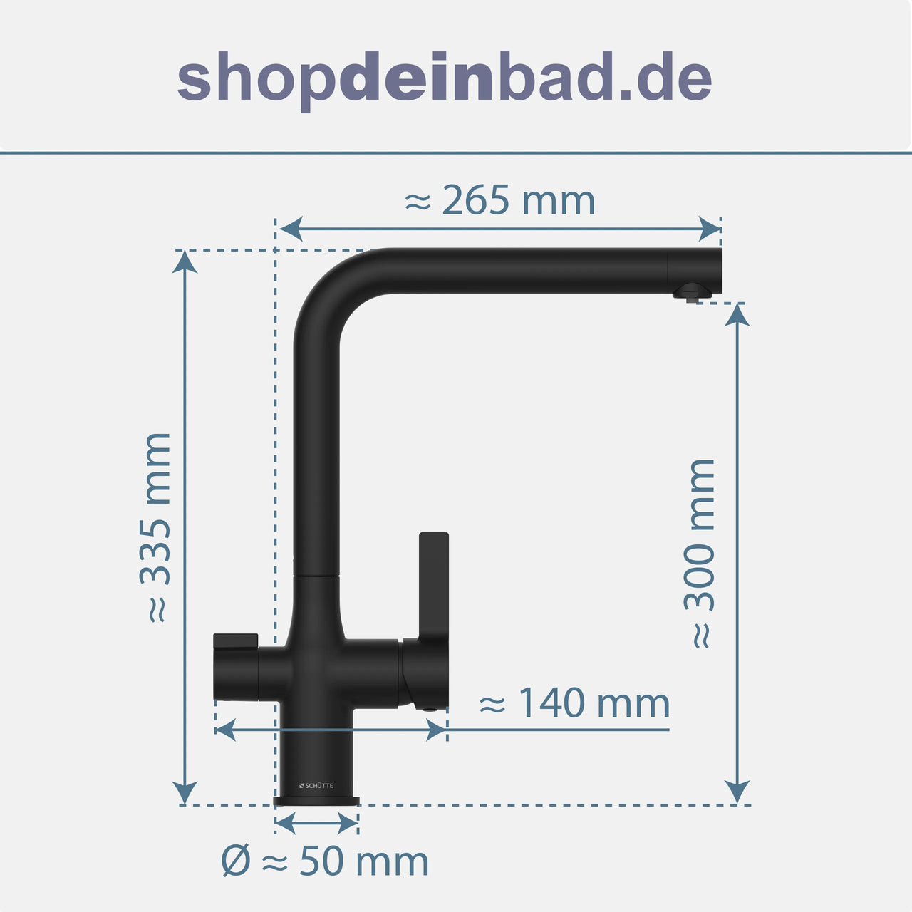 AQUASTAR PRO Trinkwasser-Spültischarmatur, Schwarz matt, mit Filtersystem