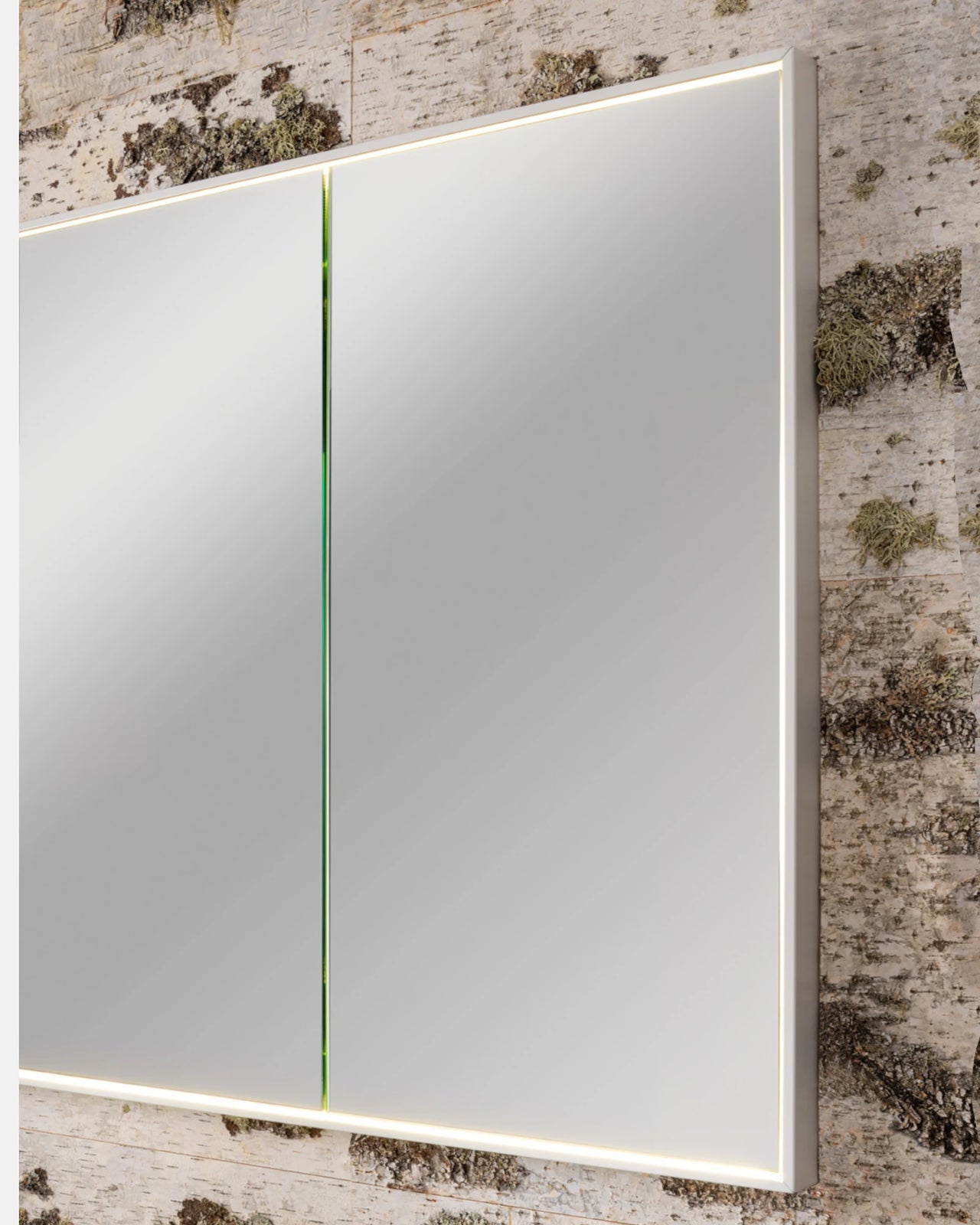 Spiegelschrank W1 I 100 cm, 3 Türen, Korpus Weiß Hochglanz