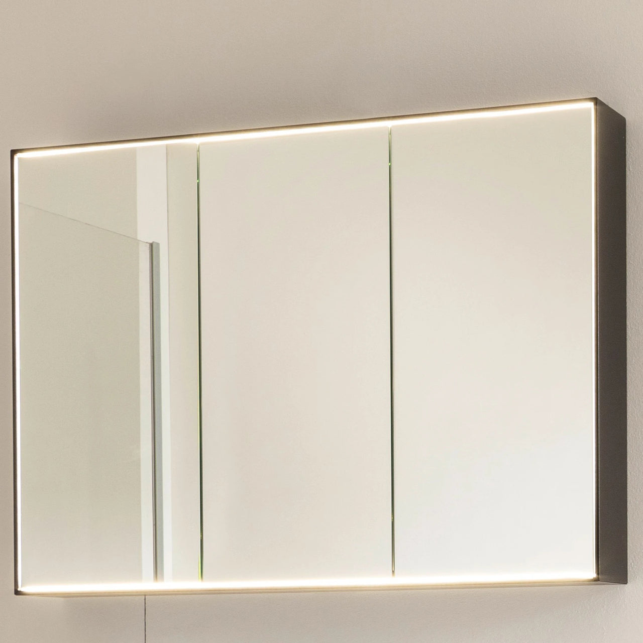 Spiegelschrank W1 I 100 cm, 3 Türen, Korpus Schwarz