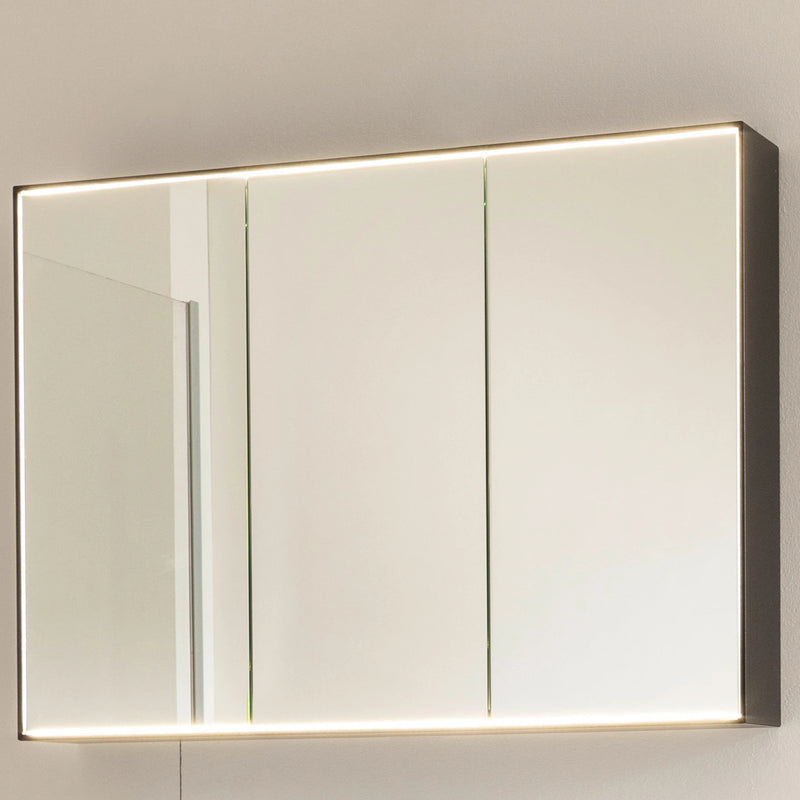 Spiegelschrank W1 I 100 cm, 3 Türen, Korpus Schwarz