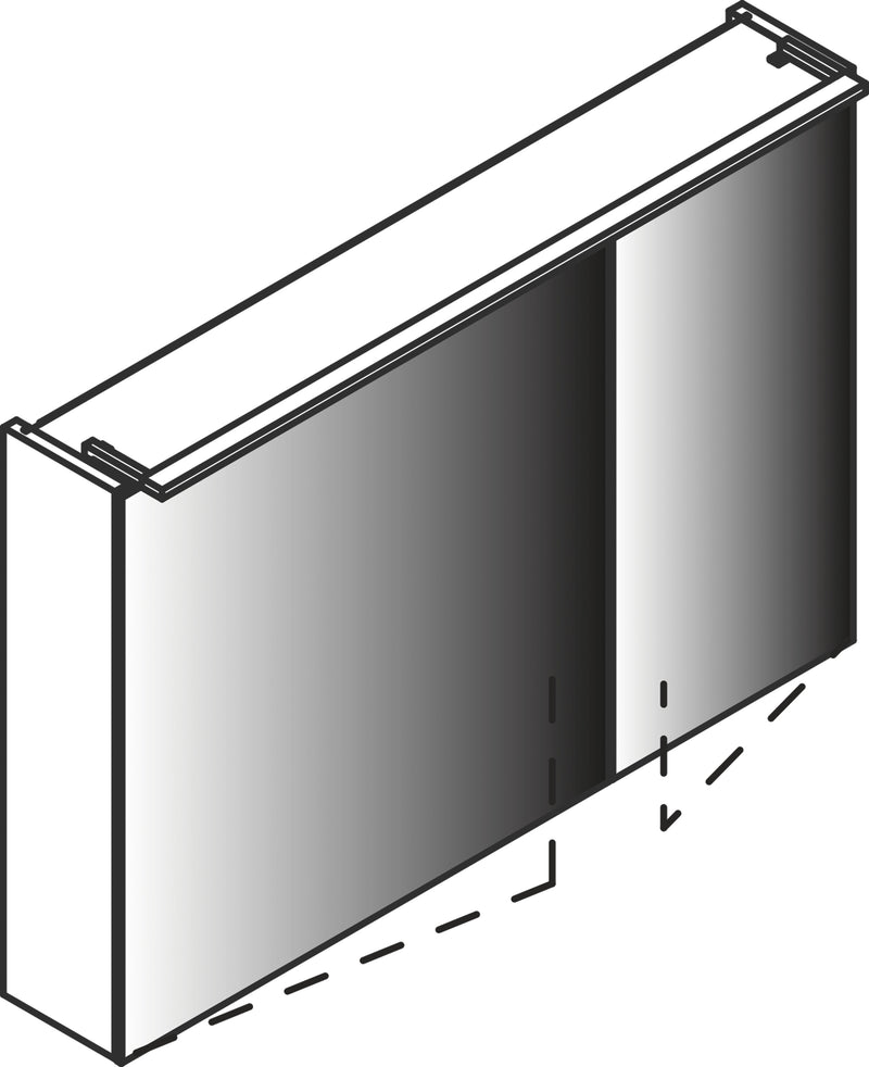 Spiegelschrank L5 | 90 cm mit dimmbarer LED-Leuchte und zwei Türen, Eiche Maron