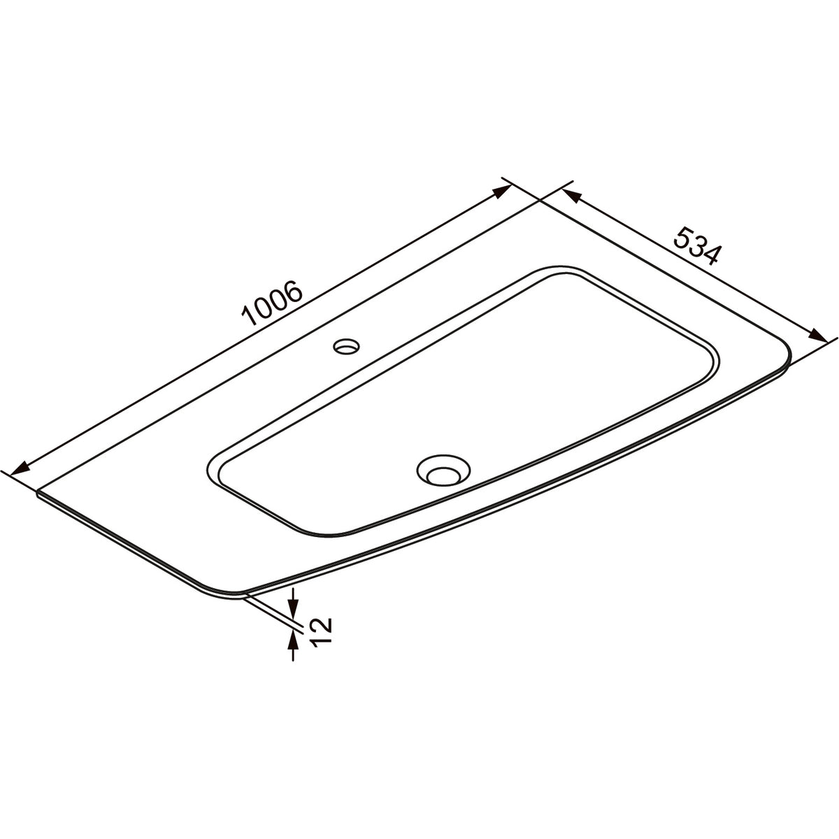 Lanzet Classico 100 cm Waschtisch links Weiß