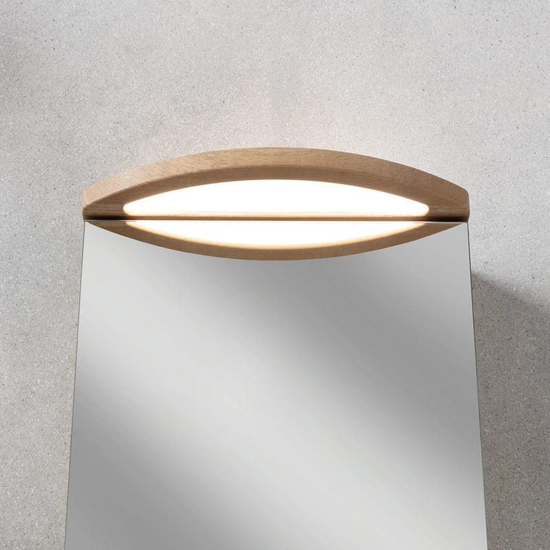 Spiegelschrank L4 I 60 cm mit einer LED-Leuchte und einer Tür, Anschlag rechts, Eiche-Maron