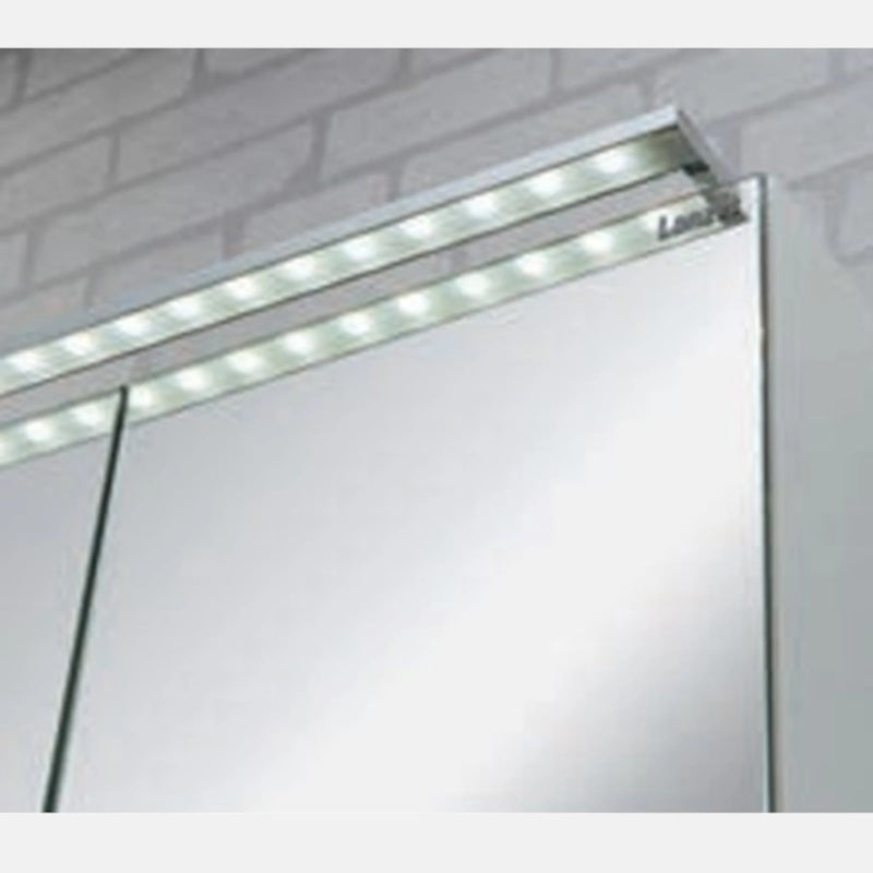 Spiegelschrank L5 | 60 cm mit dimmbarer LED-Leuchte und zwei Türen, Eiche-Maron