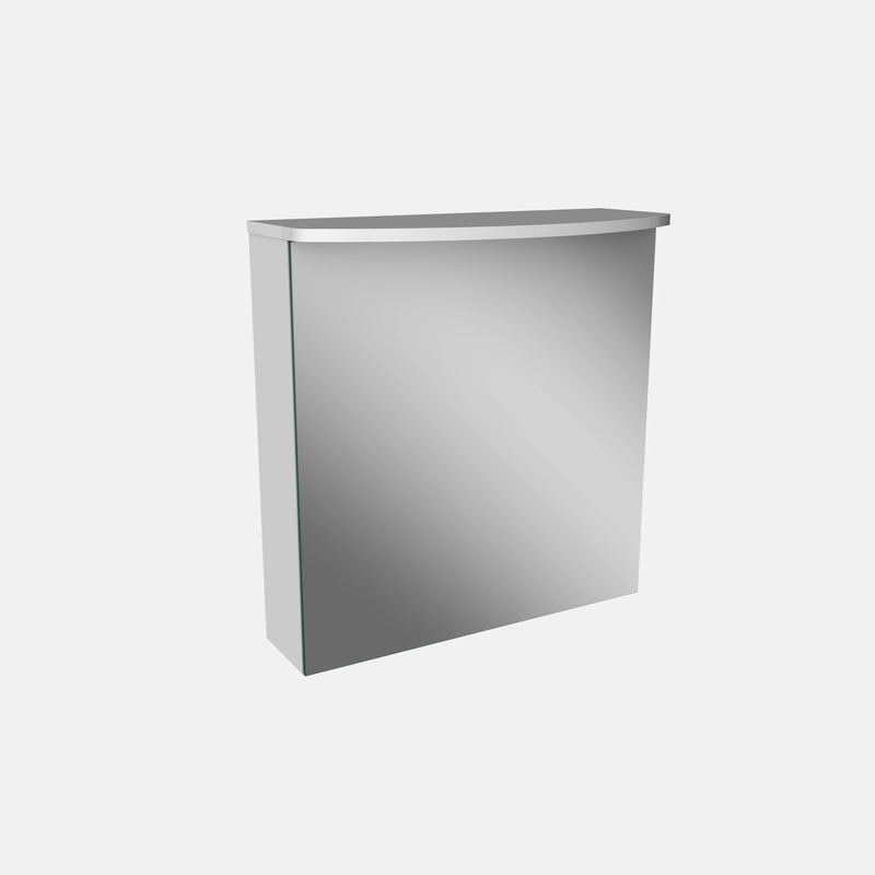 Spiegelschrank L4 I 60 cm mit einer LED-Leuchte und einer Tür, Anschlag links, Weiß Hochglanz
