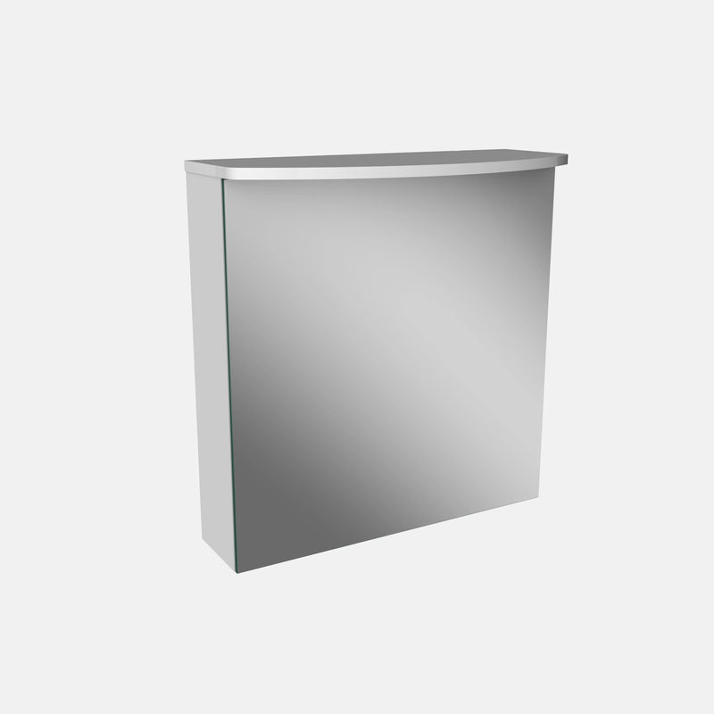 Spiegelschrank L4 I 60 cm mit einer LED-Leuchte und einer Tür, Anschlag rechts, Weiß Hochglanz