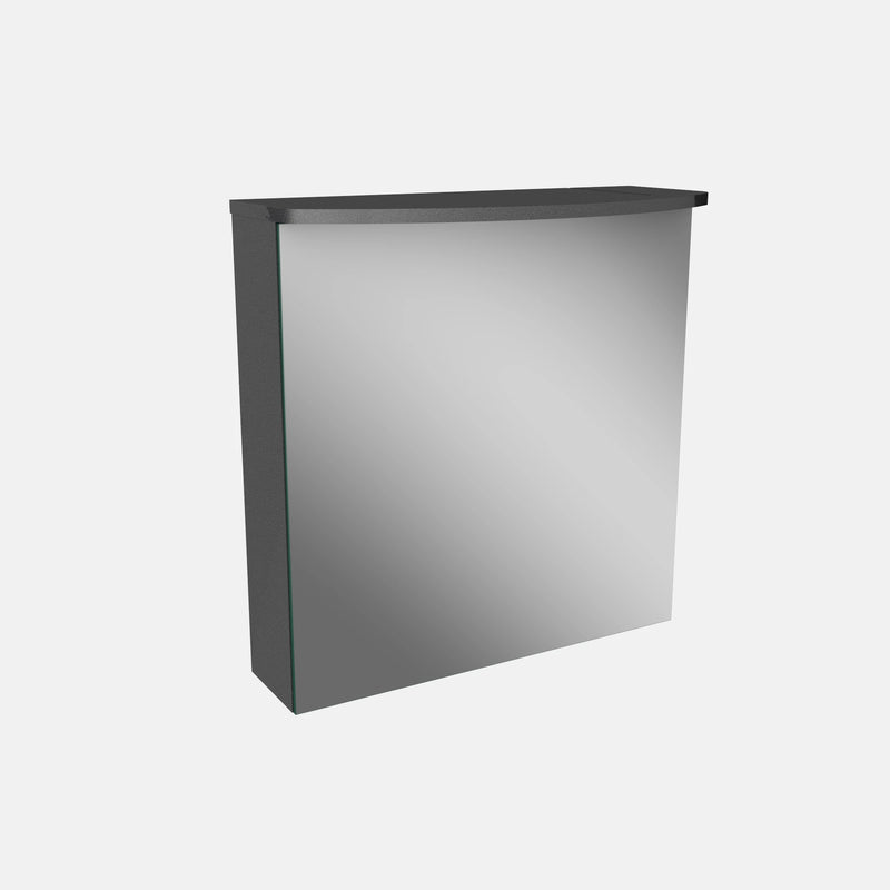 Spiegelschrank L4 I 60 cm mit einer LED-Leuchte und einer Tür, Anschlag rechts, Grafit Hochglanz