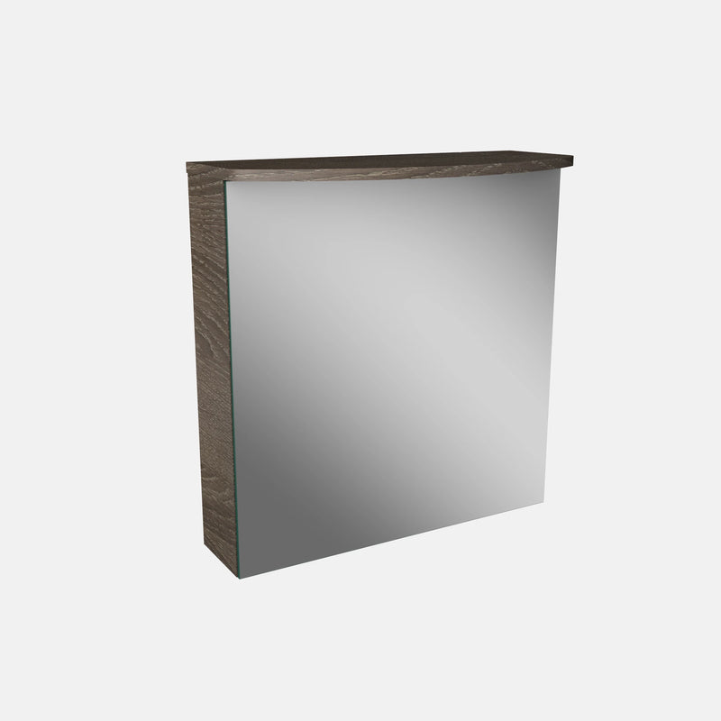 Spiegelschrank L4 I 60 cm mit einer LED-Leuchte und einer Tür, Anschlag rechts, Eiche-Maron