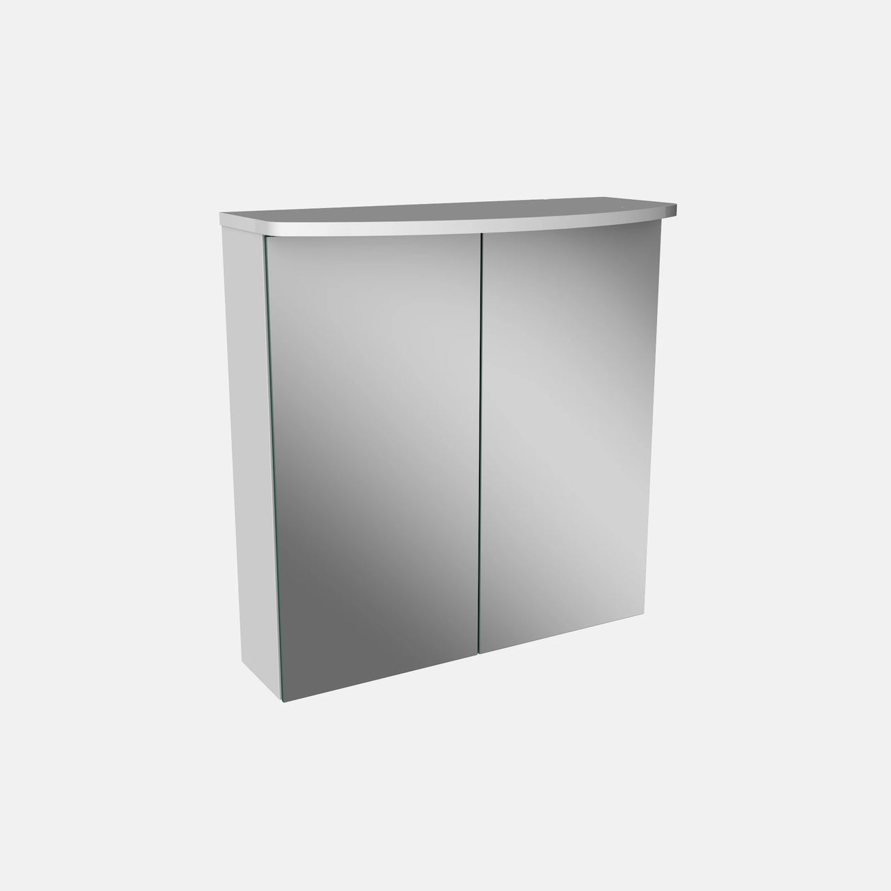 Spiegelschrank L4 I 60 cm mit einer dimmbaren LED-Leuchte und zwei Türen, Weiß Hochglanz
