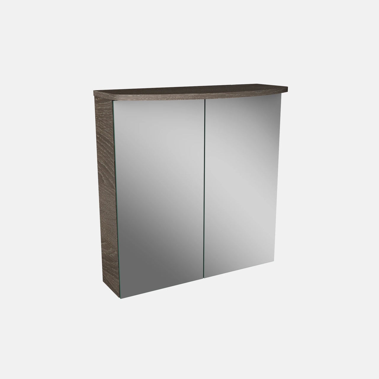 Spiegelschrank L4 I 60 cm mit einer dimmbaren LED-Leuchte und zwei Türen, Eiche Maron