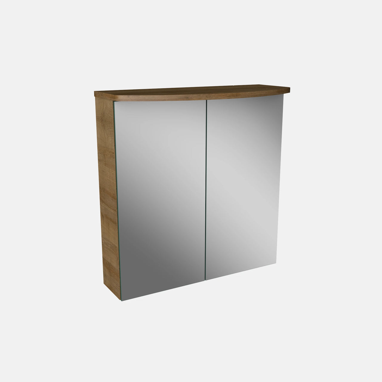 Spiegelschrank L4 I 60 cm mit einer dimmbaren LED-Leuchte und zwei Türen, Berg-Eiche