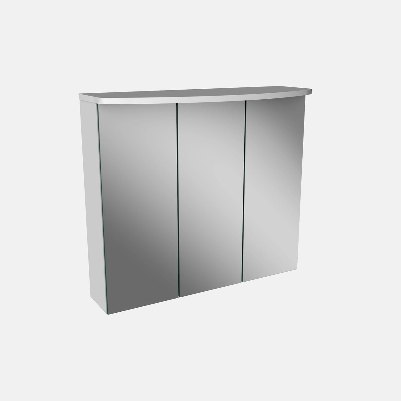 Spiegelschrank L4 I 70 cm mit einer dimmbaren LED-Leuchte und drei Türen, Weiß Hochglanz