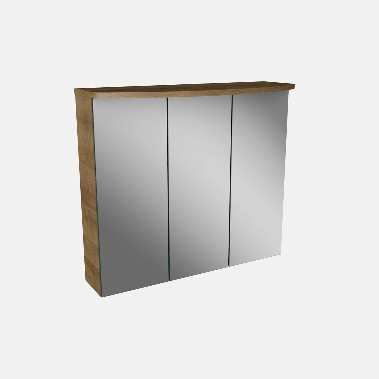 Spiegelschrank L4 I 70 cm mit einer dimmbaren LED-Leuchte und drei Türen, Berg-Eiche