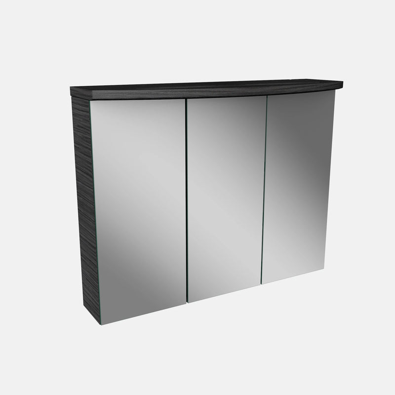 Spiegelschrank L4 I 80 cm mit einer dimmbaren LED-Leuchte und drei Türen, Dark Oak