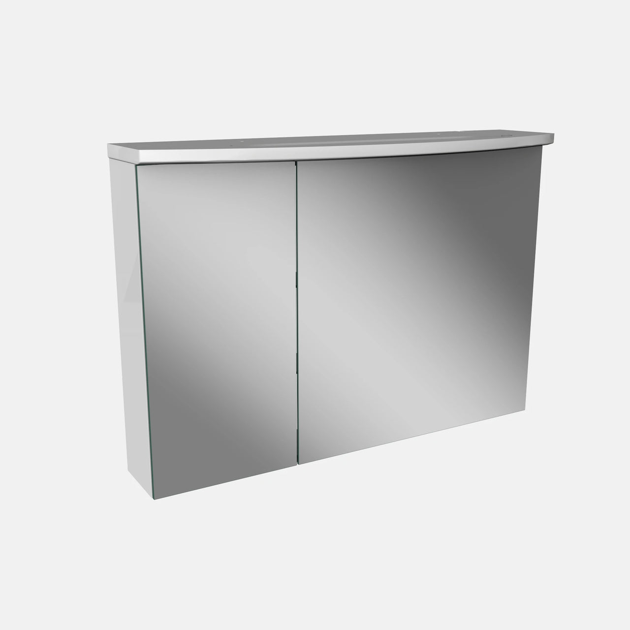 Spiegelschrank L4 I 90 cm mit einer dimmbaren LED-Leuchte und zwei Türen, Weiß Hochglanz