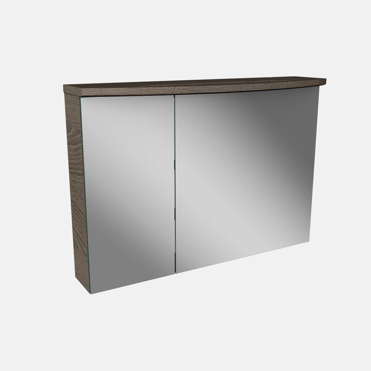 Spiegelschrank L4 I 90 cm mit einer dimmbaren LED-Leuchte und zwei Türen, Eiche Maron