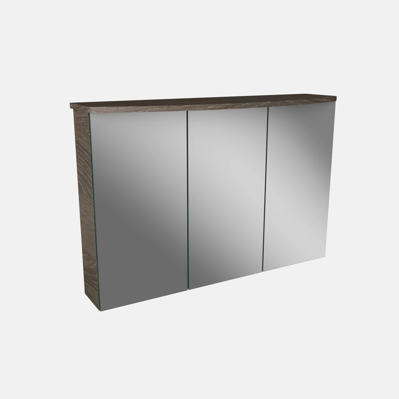 Spiegelschrank L4 I 90 cm mit einer dimmbaren LED-Leuchte und drei Türen, Eiche Maron