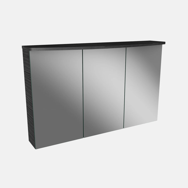 Spiegelschrank L4 I 100 cm mit einer dimmbaren LED-Leuchte und drei Türen, Dark Oak
