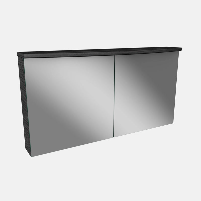Spiegelschrank L4 I 120 cm mit einer dimmbaren LED-Leuchte und zwei Türen, Dark Oak