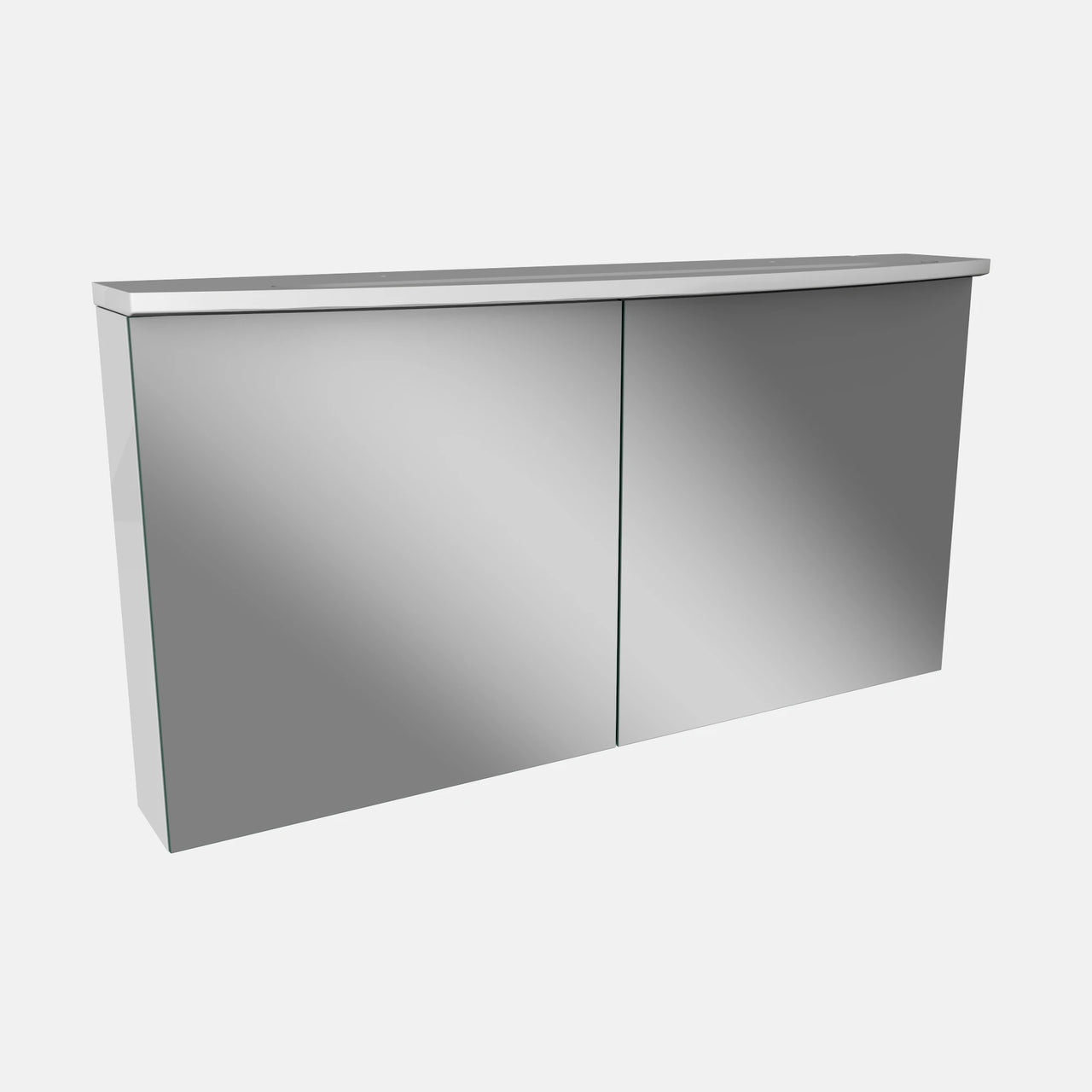 Spiegelschrank L4 I 120 cm mit einer dimmbaren LED-Leuchte und zwei Türen, Weiß Hochglanz