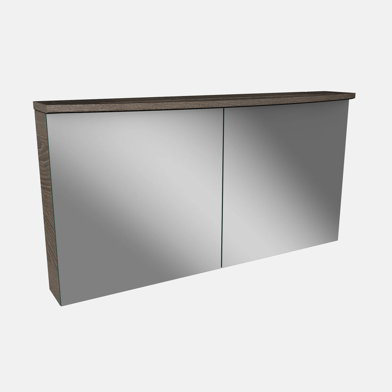 Spiegelschrank L4 I 120 cm mit einer dimmbaren LED-Leuchte und zwei Türen, Eiche-Maron