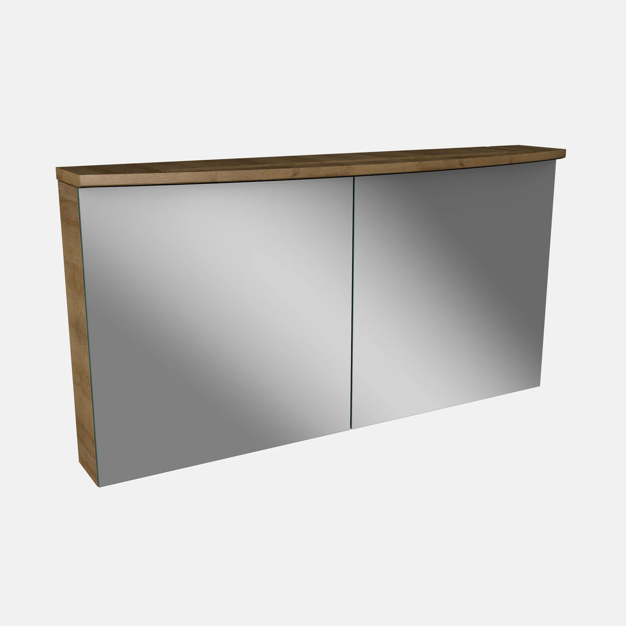 Spiegelschrank L4 I 120 cm mit einer dimmbaren LED-Leuchte und zwei Türen, Berg-Eiche