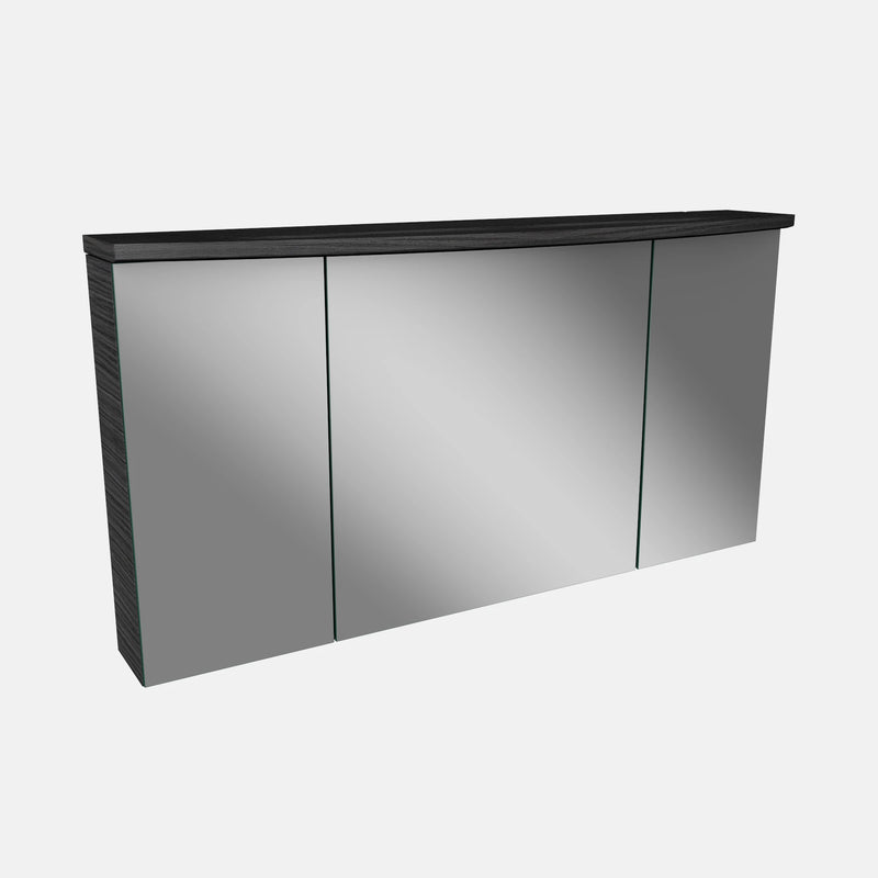 Spiegelschrank L4 I 120 cm mit einer dimmbaren LED-Leuchte und drei Türen, Grafit Hochglanz