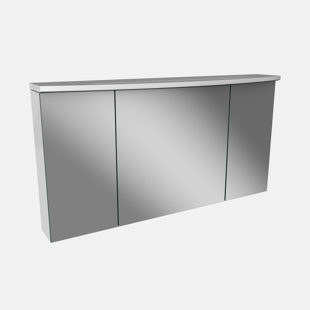 Spiegelschrank L4 I 120 cm mit einer dimmbaren LED-Leuchte und drei Türen, Weiß-Hochglanz