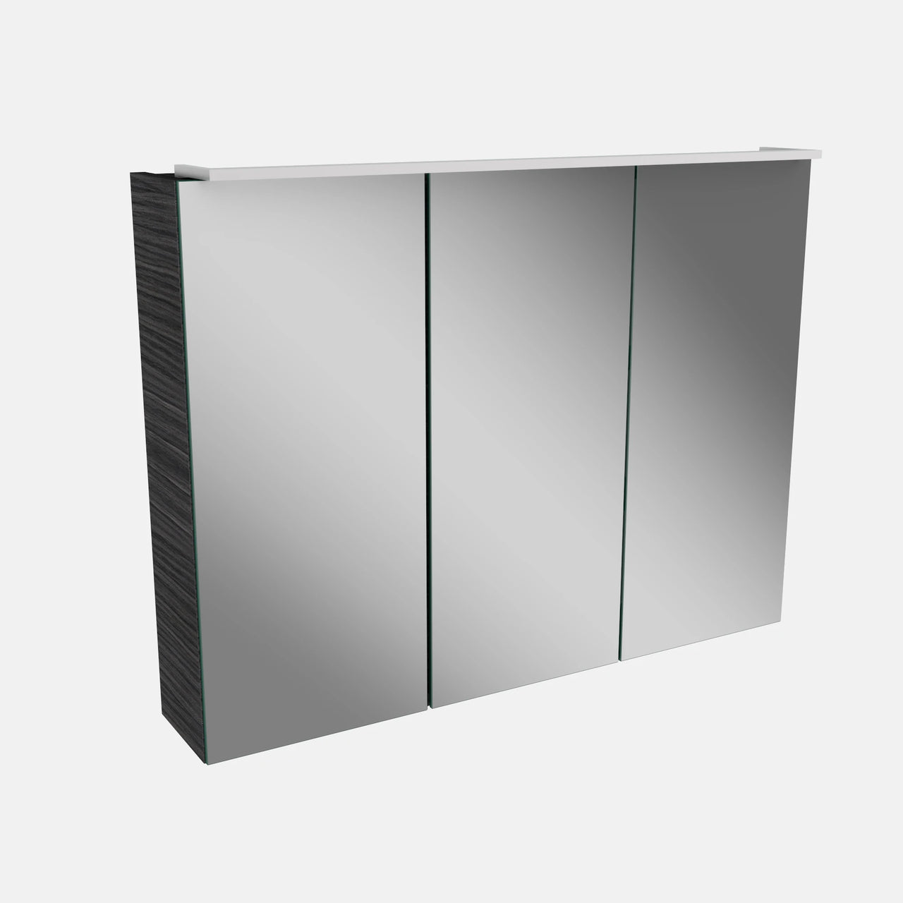 Spiegelschrank L5 | 80 cm mit dimmbarer LED-Leuchte und drei Türen, Dark Oak