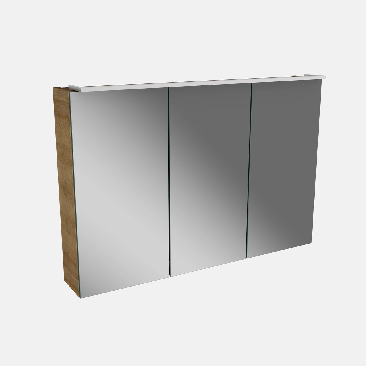 Spiegelschrank L5 | 80 cm mit dimmbarer LED-Leuchte und drei Türen, Berg-Eiche