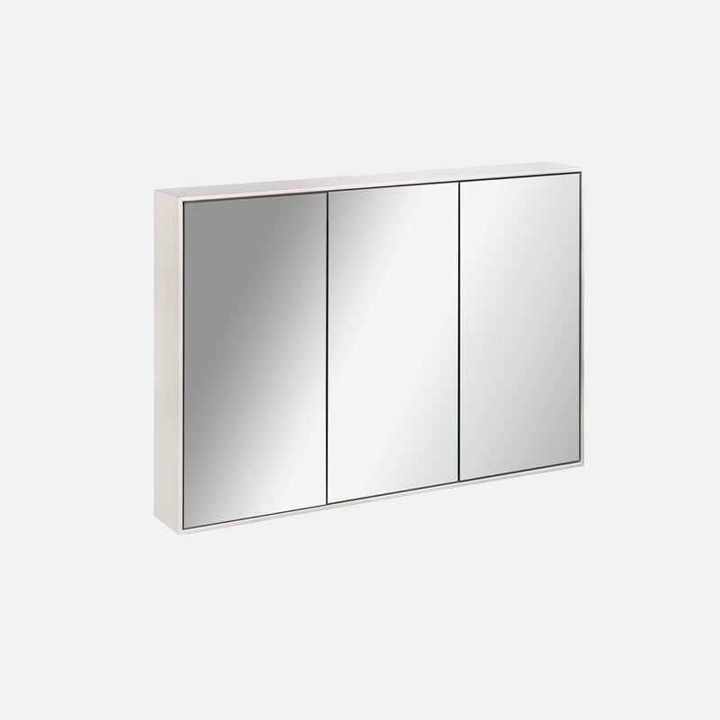 Spiegelschrank W1 I 100 cm, 3 Türen, Korpus Weiß Hochglanz