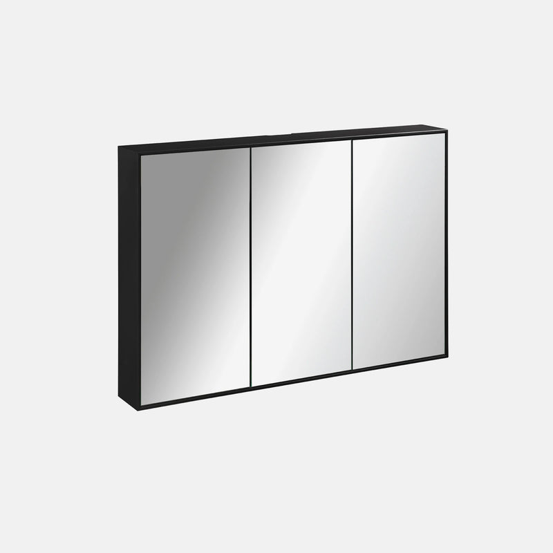 Spiegelschrank W1 I 100 cm, 3 Türen, Korpus Schwarz