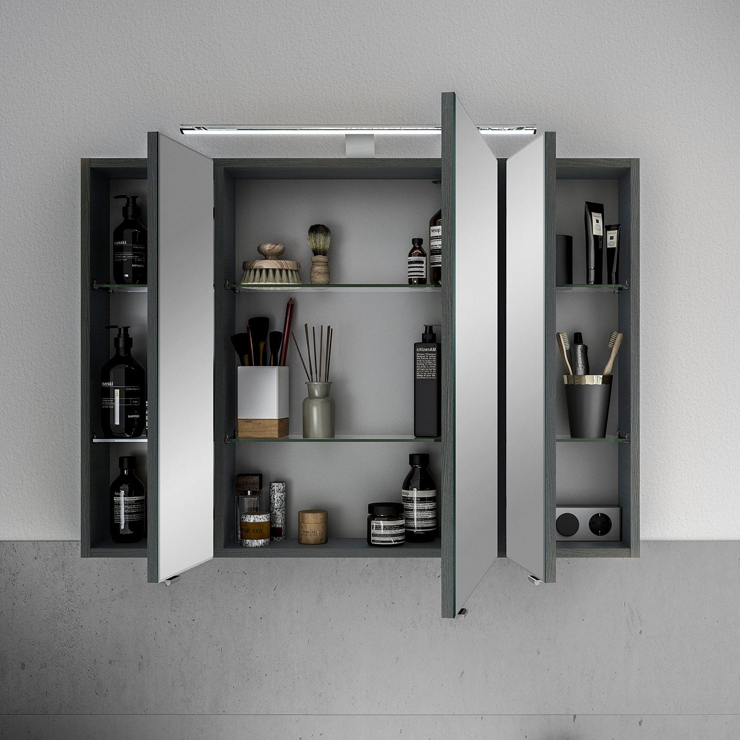 Pelipal Serie 6005 Sprint 98 cm Spiegelschrank - Graphit